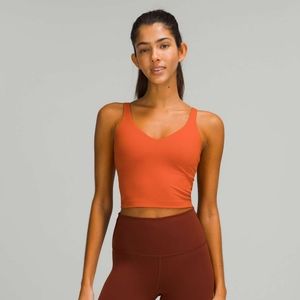 Lululemon Align Crop Tank, size 16 orange